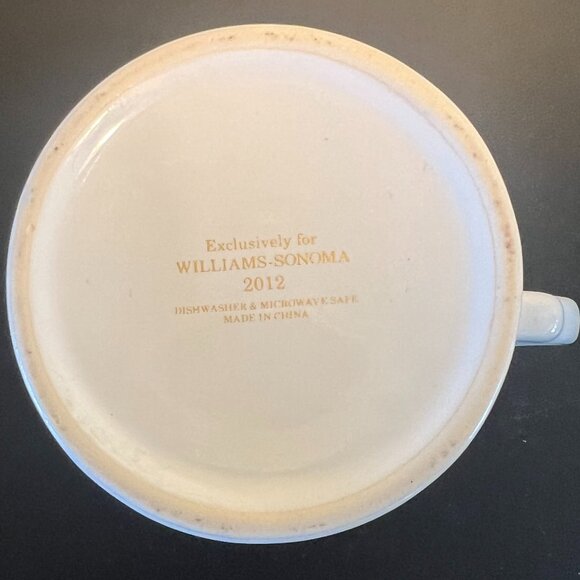 William Sonoma Metallic Gold Letter “I” Monogram Initial Porcelain Mug - Picture 5 of 6